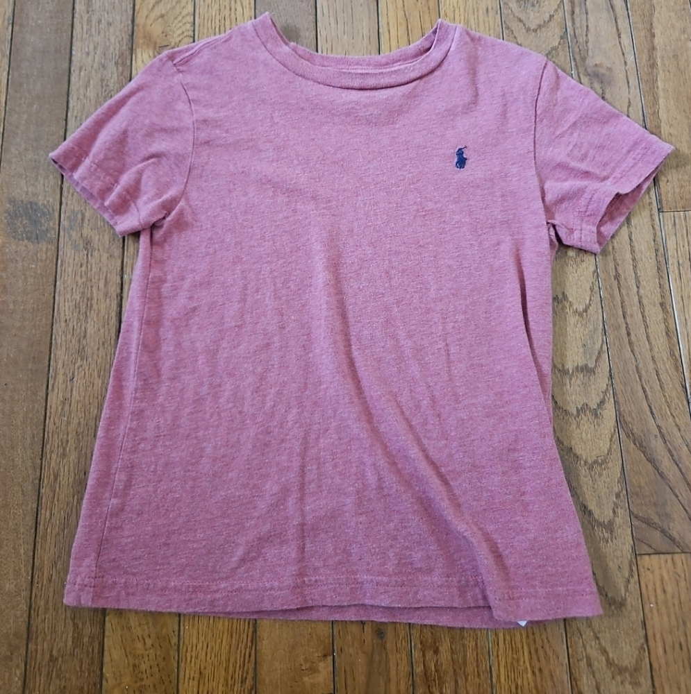 Polo RALPH LAUREN Dusty Rose Vintage Red Short Sleeved T-Shirt.  Boys Size 7